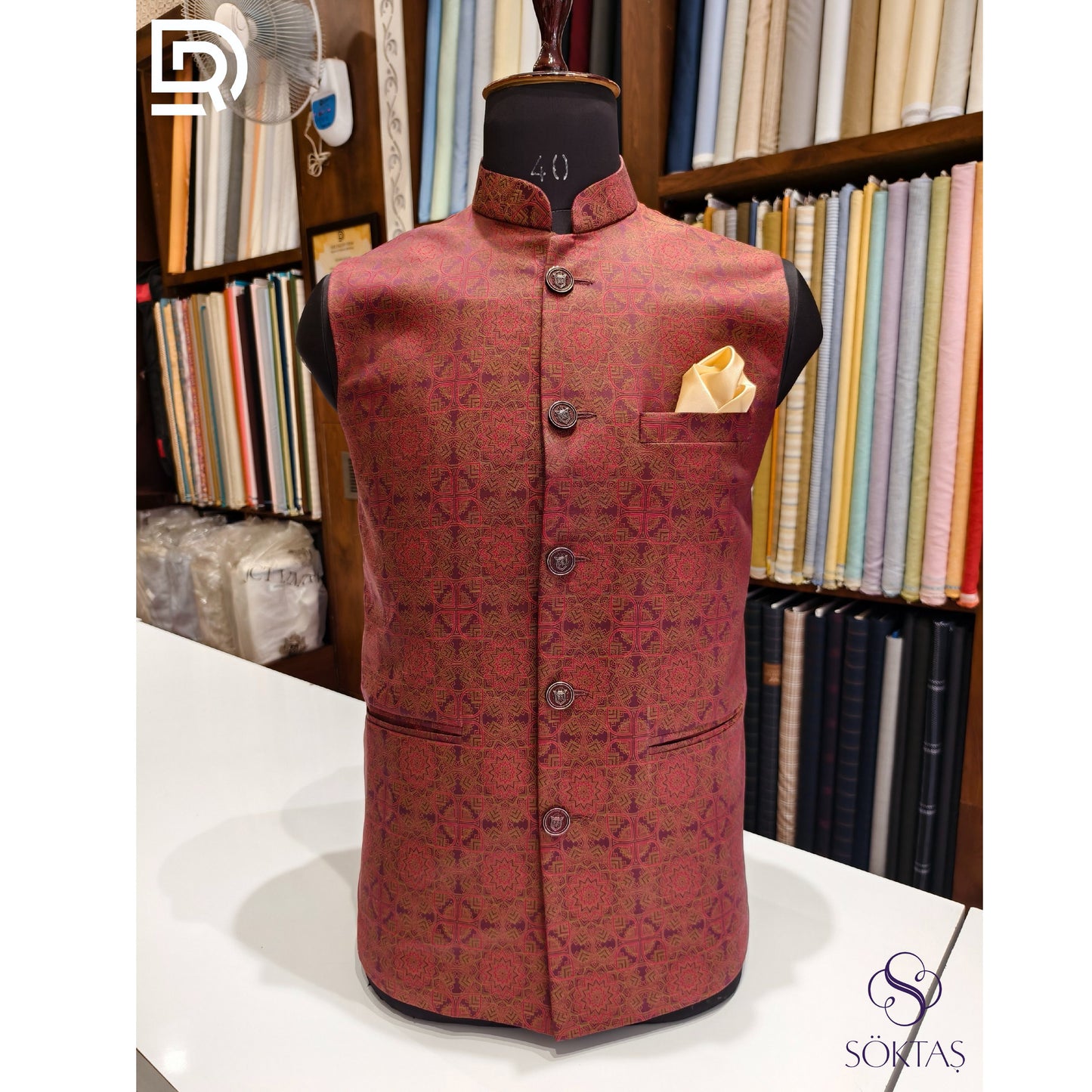 Soktas Men's Unstitched Egyptian Cotton Fabric Used For Nehru Jacket, Shirts and Kurta(Multi-Colour Jacquard).
