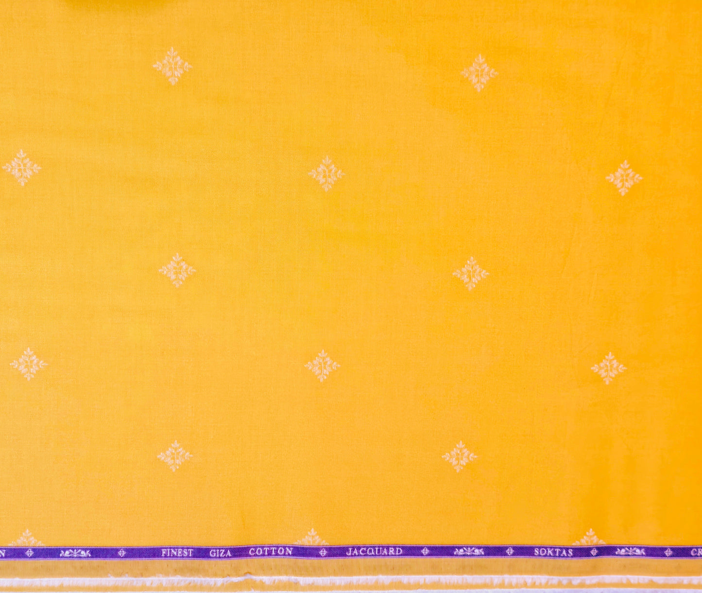 Soktas Men's Pure Giza Cotton Unstitched Shirting and Kurta Fabric(Orange Jaquard).