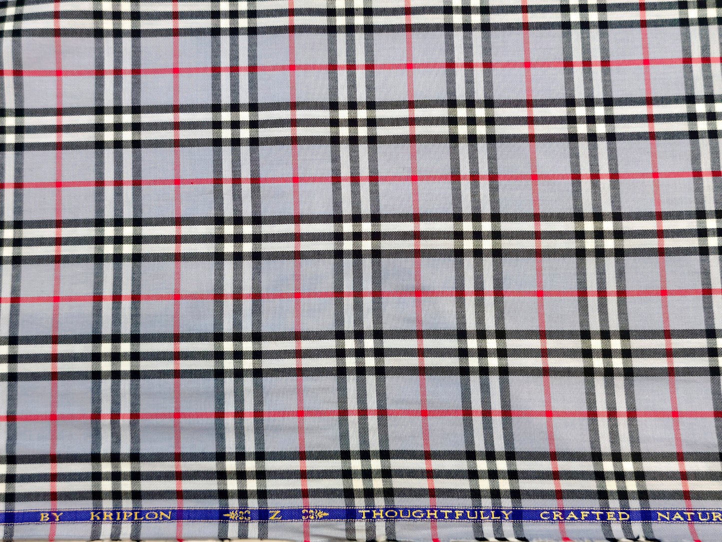 Kriplon Men's Giza Cotton Unstitched Shirting Fabric(Burberry Check).
