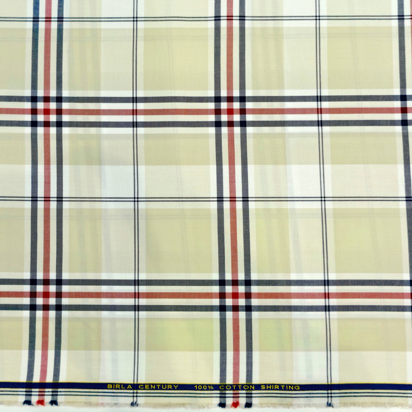 Birla Century Men's Giza Cotton shirting Fabric(Burberry Check)
