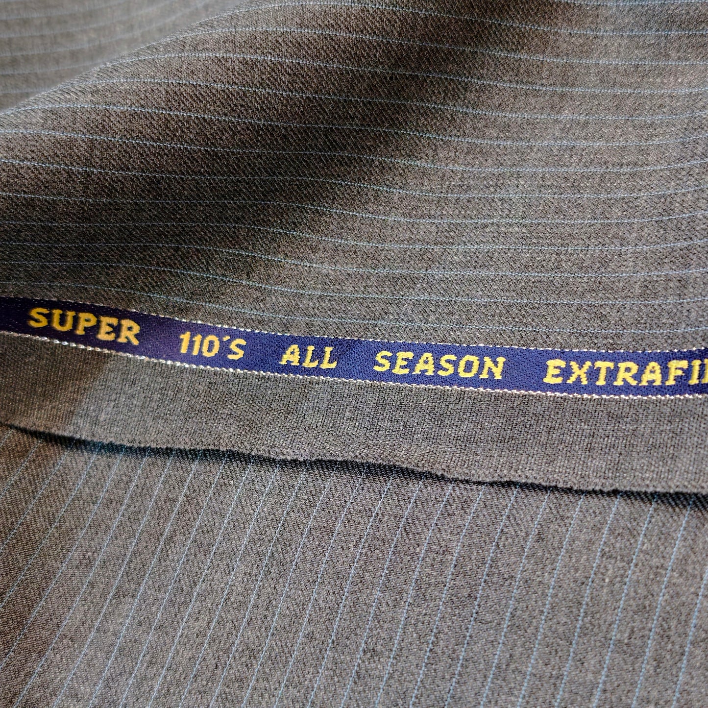 Simone Federico & Figli Men’s Terry Rayon Striped Unstitched Suiting Fabric (Worsted Grey)