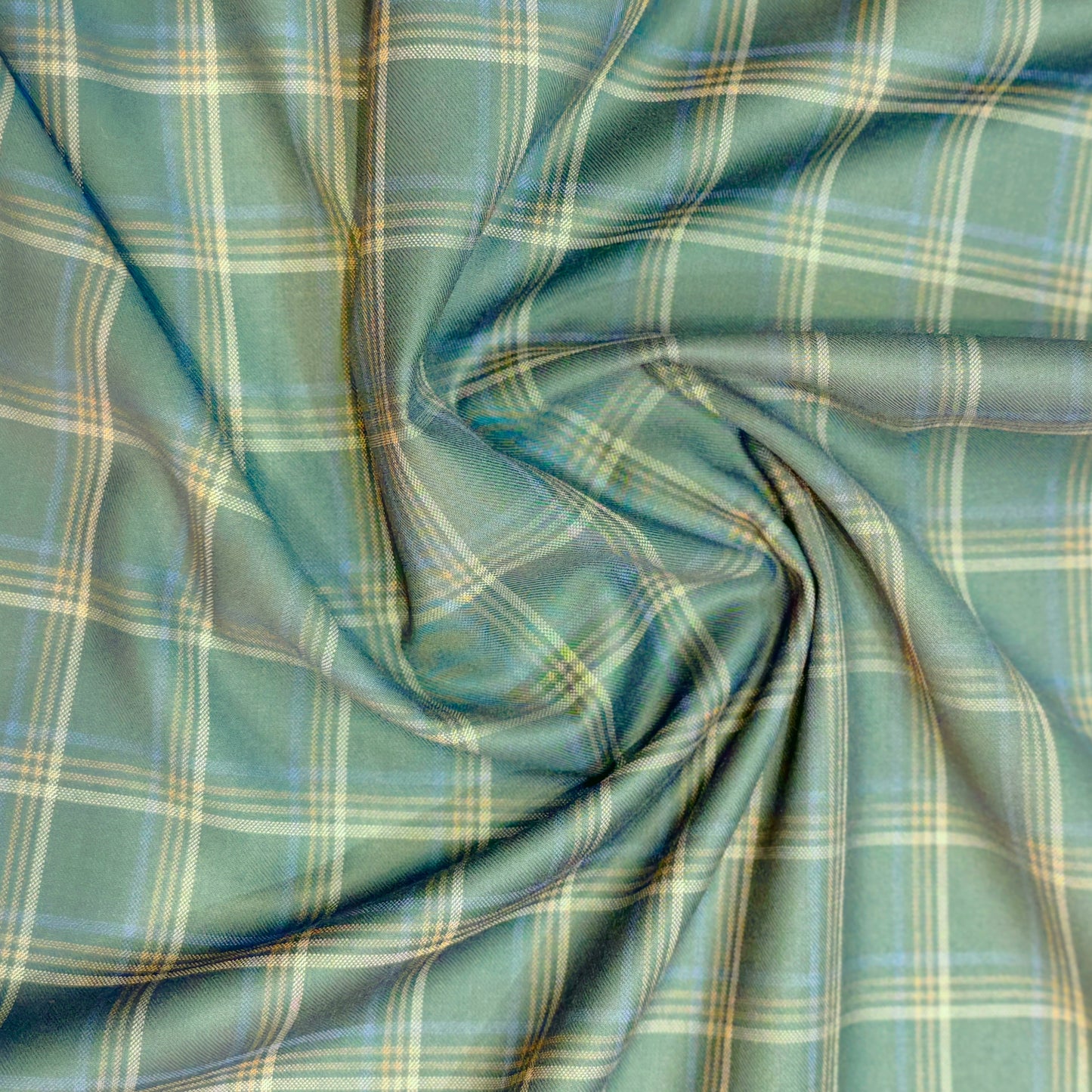 Canetti Men’s Terry Rayon Checked Unstitched Suiting Fabric (Dark Green)