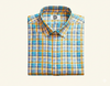 Soktas Giza Cotton Checks Shirting Fabric (Blue & Mustard).