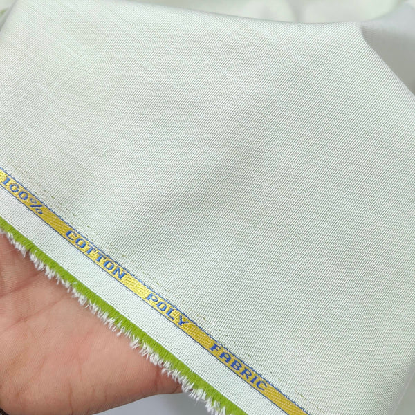 ManTire Men's Poly Cotton Wrinkle Free Plain Fill a Fill Shirt Fabric Color Light Green