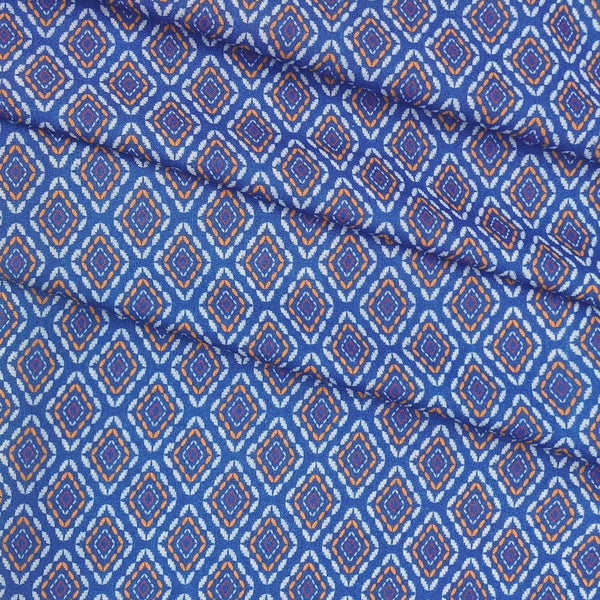 Shirt Fabric ManTire Polyester Viscose Digital Printed Color Aegean Blue