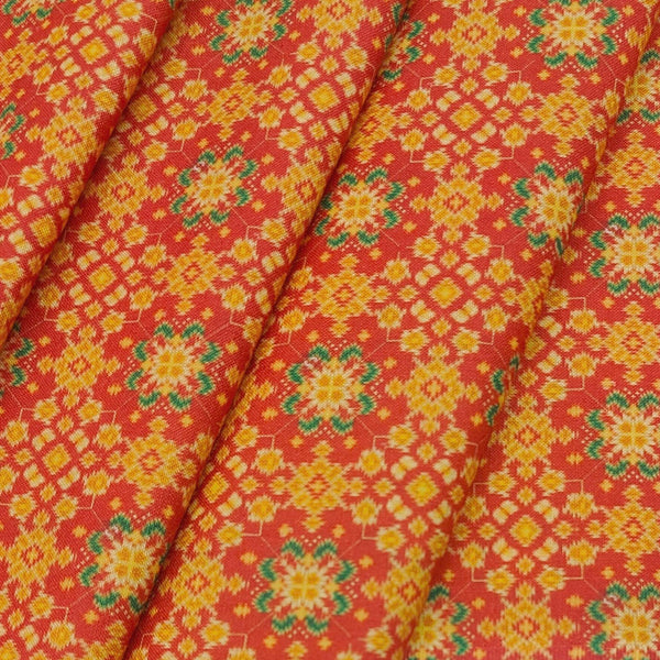 Shirt Fabric ManTire Polyester Viscose Digital Printed Color Apple Red