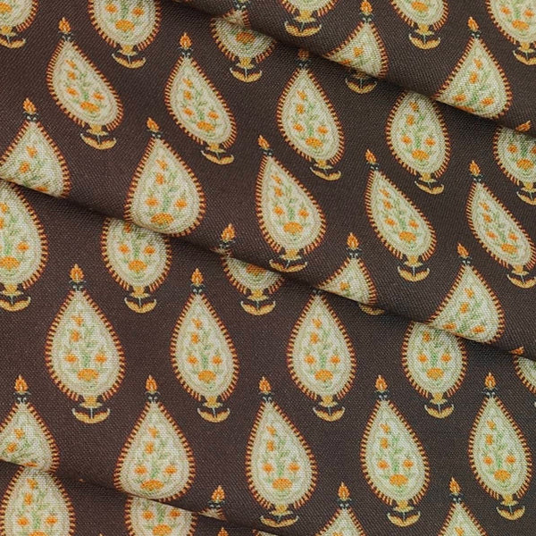 Shirt Fabric ManTire Polyester Viscose Digital Printed Color Sepia Brown