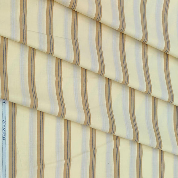 Shirt Fabric Arvind Cotton Blended Formal Lining Colour Beige N Brown Sugar