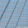 Shirt Fabric Arvind Cotton Blended Check Colour Ice Blue