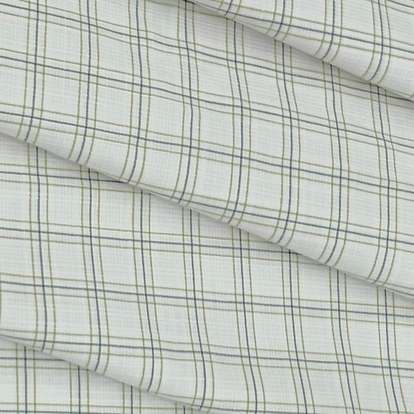 Shirt Fabric Arvind Cotton Blended Check Colour Blue N White