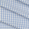 Shirt Fabric ManTire Poly Cotton Wrinkle Free Formal Small Check Colour White N Light Blue