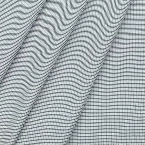 Shirt Fabric ManTire Poly Cotton Wrinkle Free Formal Pin Check Colour Grey