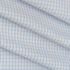 Shirt Fabric ManTire Poly Cotton Wrinkle Free Formal Small Check Colour Light Blue