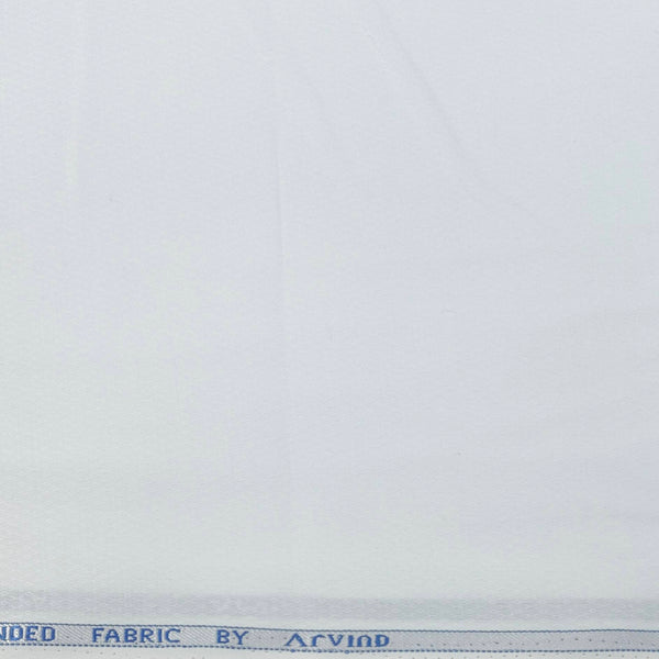 Shirt Fabric Arvind Cotton Blended Dobby Colour White