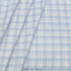 Shirt Fabric Arvind Cotton Blended Broad Check Colour Light Blue N White