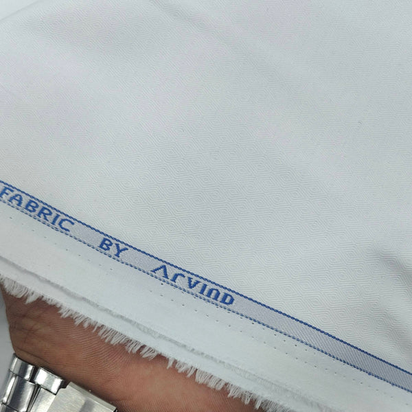 Shirt Fabric Arvind Cotton Blended Dobby Colour White