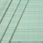 Shirt Fabric Arvind Cotton Blended Broad Check Colour Blue N Nyanza Green
