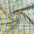Soktas Giza Cotton Checks Shirting Fabric (Blue & Mustard).