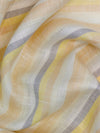Linen Club(Aditya Birla Group) European Linen 80 LEA Striped Shirting and Kurta Fabric (Grey, Yellow and Beige).