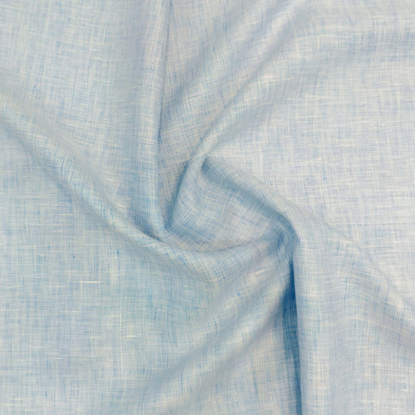 Linen Club (Aditya Birla Group) European Linen Shirting and Kurta Fabric (Sky Blue).