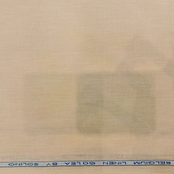 Solino Belgium Linen 60 LEA Shirting and Kurta Fabric (Beige).