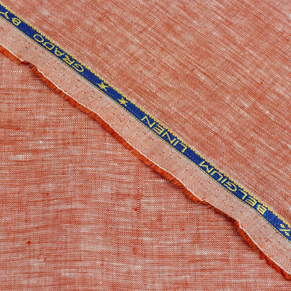 Grado by GBTL Belgium Linen 60 LEA Solid Shirting and Kurta Fabric (Pastel Red).