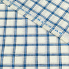 Burgyone Irish Linen 70 LEA Solid Shirting and Kurta Fabric (Blue Check with White Base).