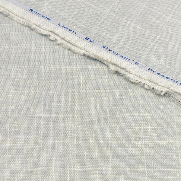 Siyaram 40 LEA Checked Linen Suiting Fabric (Light Grey).