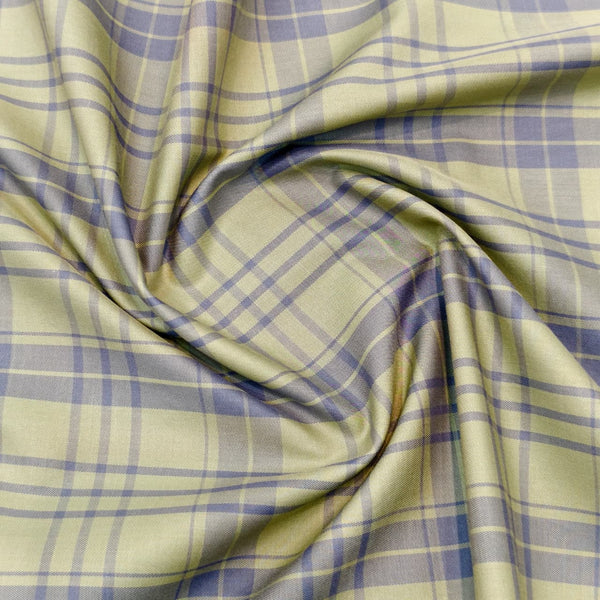 Soktas By Giza House Cotton Checks Shirting Fabric (Green).