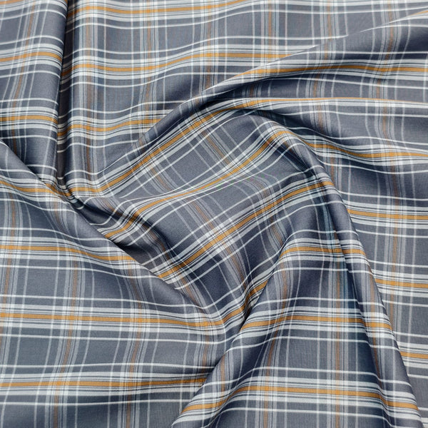 Giza House By Soktas Giza Cotton Checks Shirting Fabric (Grey)