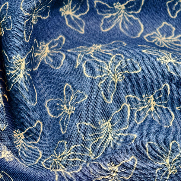 Imported Italy Premium Cotton Printed Shirting Fabric (Royal Blue).