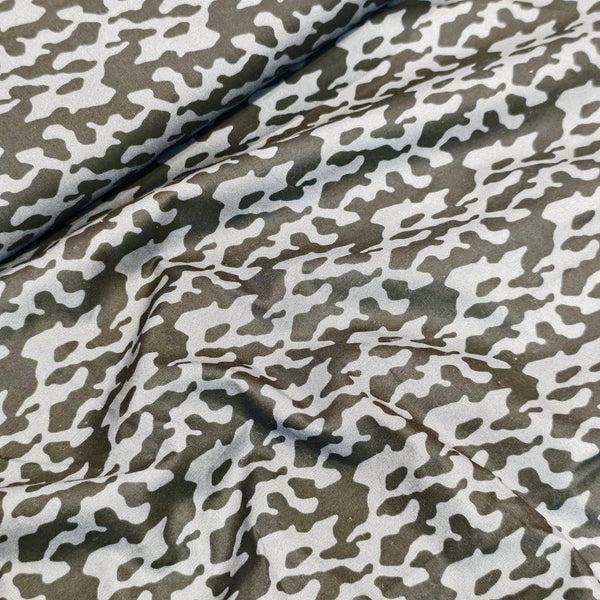 Imported Italy Premium Cotton Printed Shirting Fabric (Black and Grey).