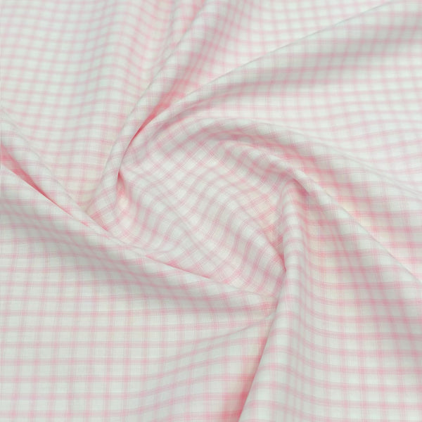 Raymond Cotton Checks Shirting Fabric (Pink)