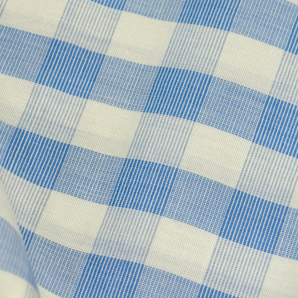 Giza House By Soktas Giza Cotton Checks Shirting Fabric (Sky Blue)