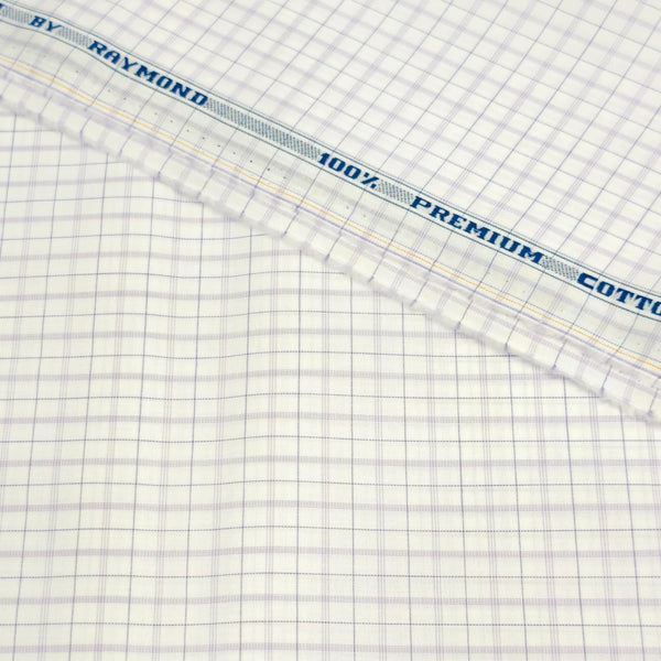 Raymond Cotton Checks Shirting Fabric (Lavender).