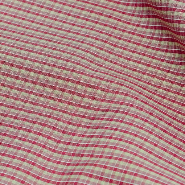 Giza House By Soktas Giza Cotton Checks Shirting Fabric (Red and Beige)