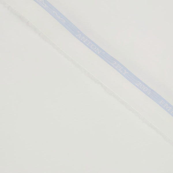 Tessitura Monti 2 Ply 200’s Giza Cotton Solids Shirting and Kurta Pajama Fabric (White).