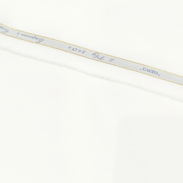 Tessitura Monti 2 Ply 140’s Giza Cotton Solids Shirting and Kurta Pajama Fabric (White)
