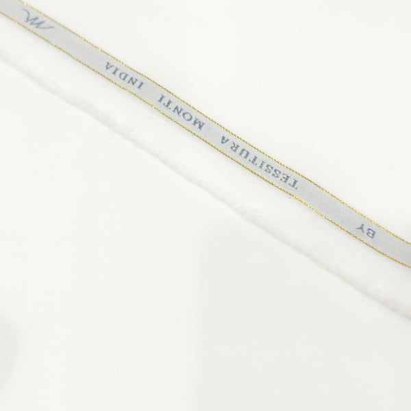 Tessitura Monti 2 Ply 140’s Giza Cotton Solids Shirting and Kurta Pajama Fabric (White)