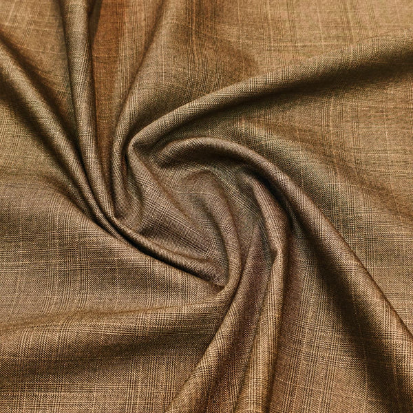 Panero Italy Terry Reyon (TR) Self Check Suiting Fabric (Brown)