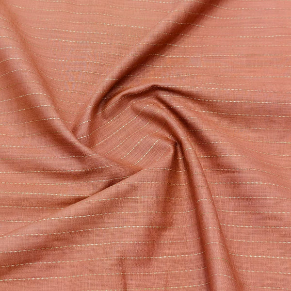 Solino 100% Cotton Striped Shirting and Kurta Fabric (Copper)