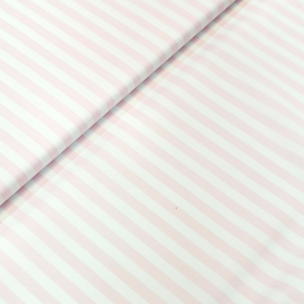 Tessuti Italy Egyptian Giza Cotton Candy Striped Shirting and Kurta Fabric (White and Pink)