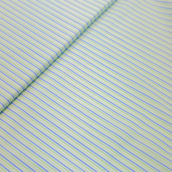 Soktas Giza Cotton Striped Shirting Fabric (Green)