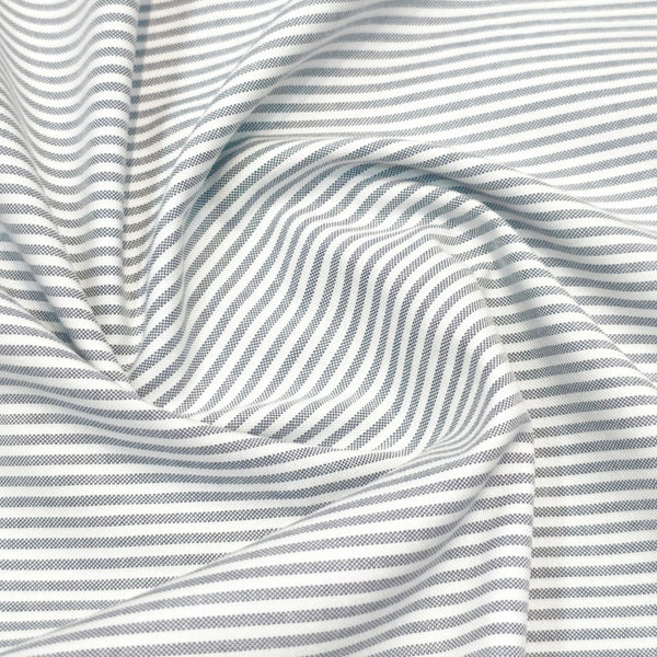 Imported Italy Giza Cotton Checks Shirting Fabric (Grey and White)