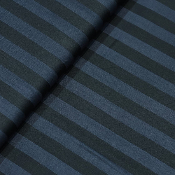 Soktas Giza Cotton Striped Shirting Fabric (Black and Navy)