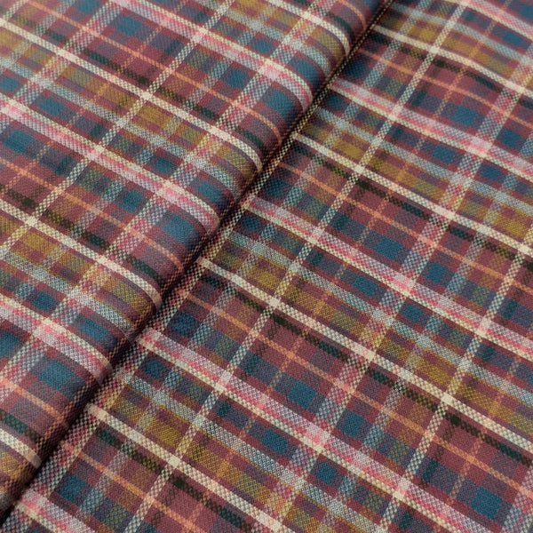 Soktas Giza Cotton Checked Shirting Fabric (Multicolor)