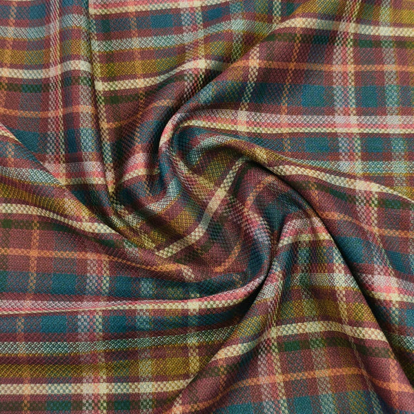 Soktas Giza Cotton Checked Shirting Fabric (Multicolor)