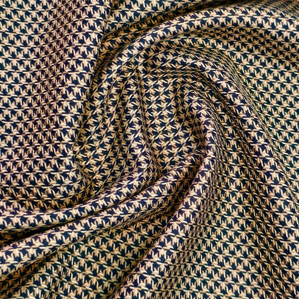Soktas Giza Cotton Dobby Shirting Fabric (Mustard and Black)