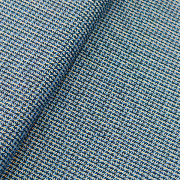 Soktas Giza Cotton Dobby Weave Shirting Fabric (Blue and Black)
