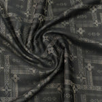 Soktas Giza Cotton Jacquard Louis Vuitton Pattern Shirting and Kurta Fabric (Black and Gold)